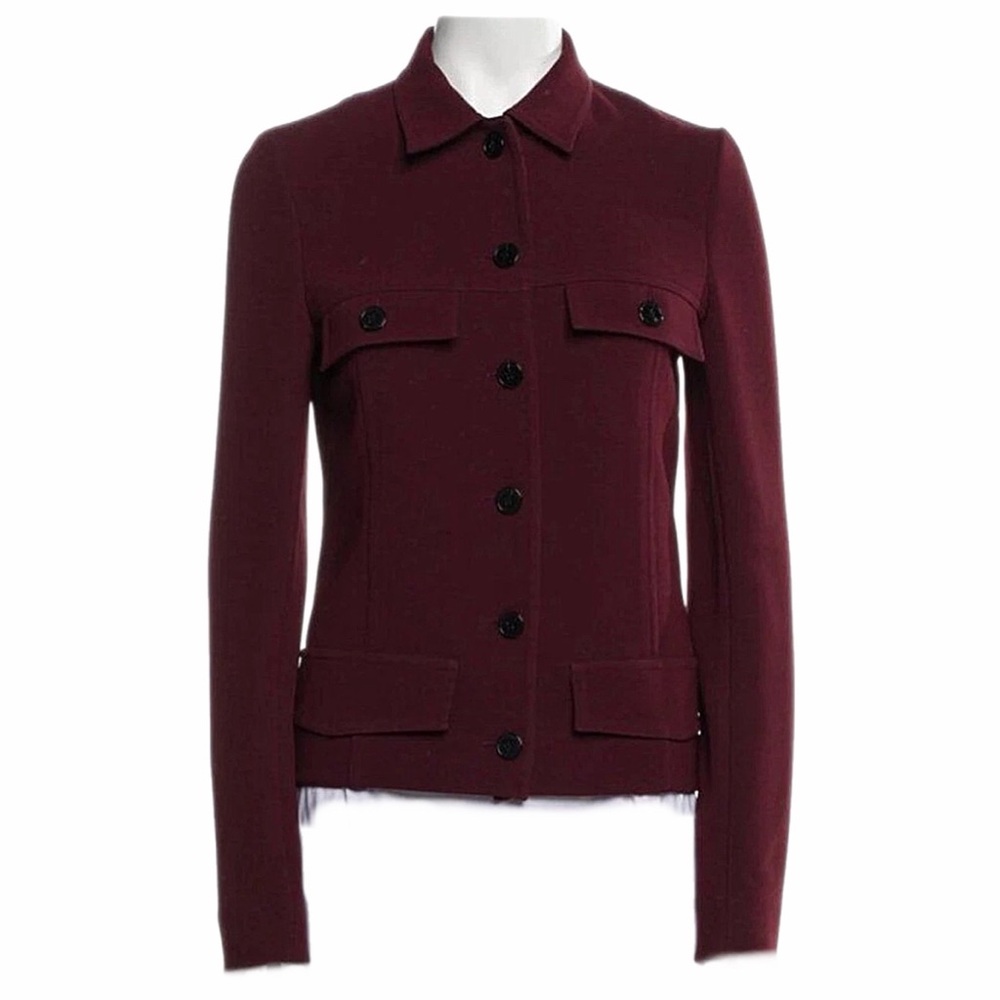 Victoria Beckham Vintage Utility Jacket in Burgundy, Size 6